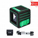 Лазерный уровень построитель плоскостей ADA Cube 3D Green Professional Edition в комплекте штатив