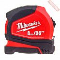 Рулетка измерительная 8 м 25 мм с метрической и дюймовой шкалой MILWAUKEE Pro 8 м